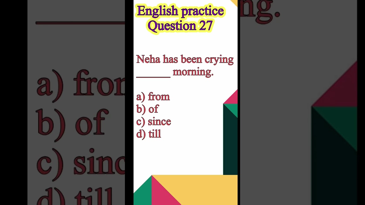English Practice Q27. 