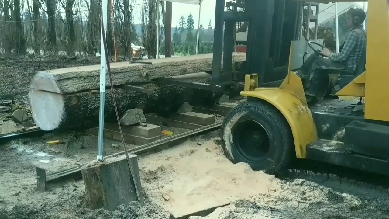 16 ft Doug Fir slabs on the Big Blue mill