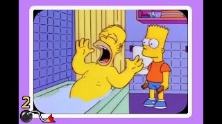 Bart Hits Homer With A Chair in Warioware