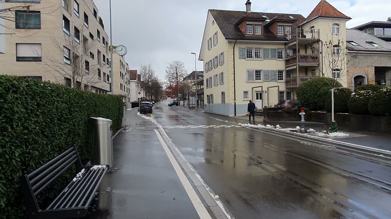 Switzerland, Herrliberg feldmeilen walking in the city with beautiful views of lake Zürich