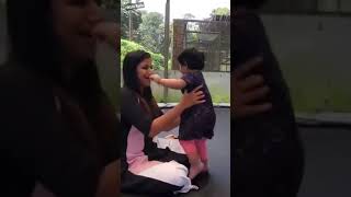 Aila And Mom Alya Jumping Cute