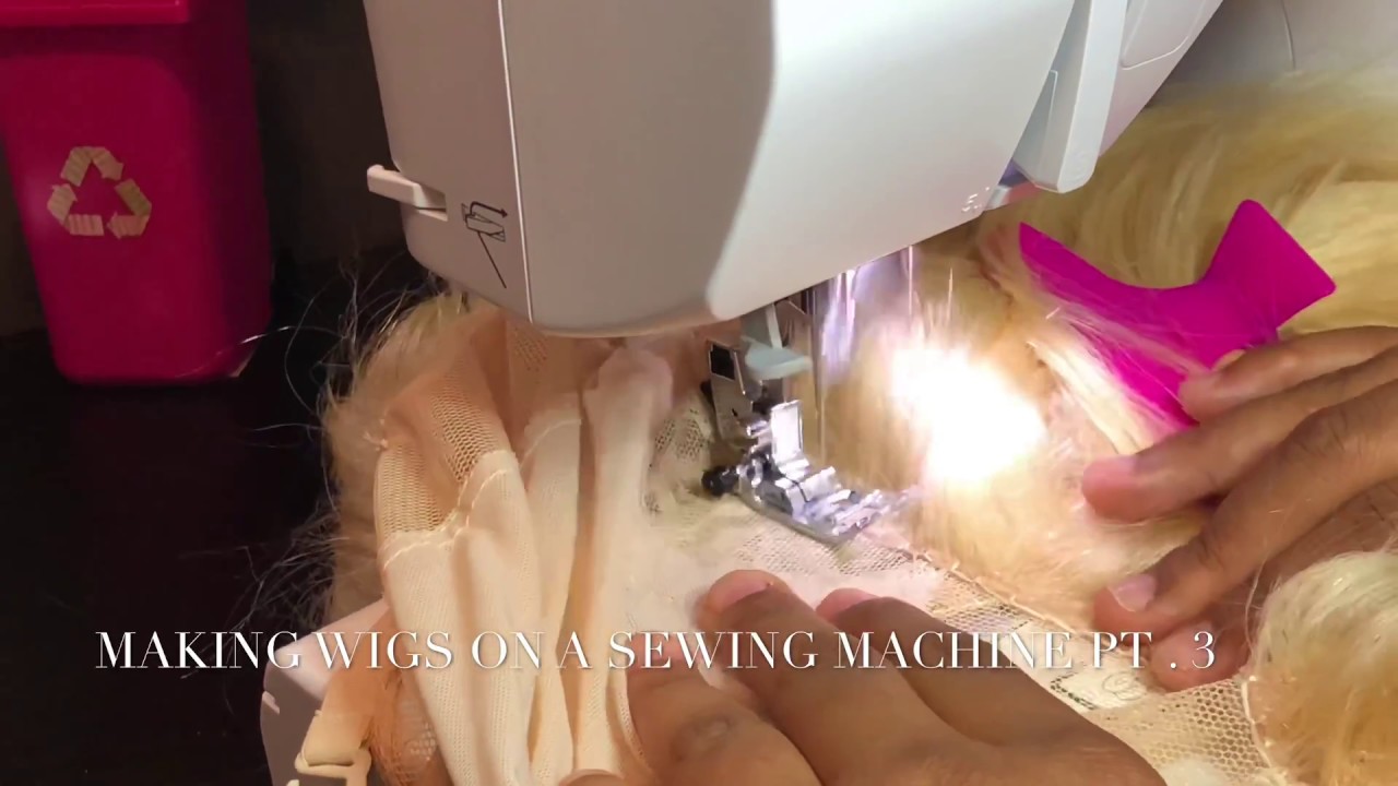 MAKING WIGS ON A SEWING MACHINE PT. 3 SEWING THE FRONTAL DOWN YouTube
