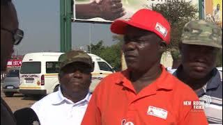 Members of Operation Dudula marching in the Central City shopping centre