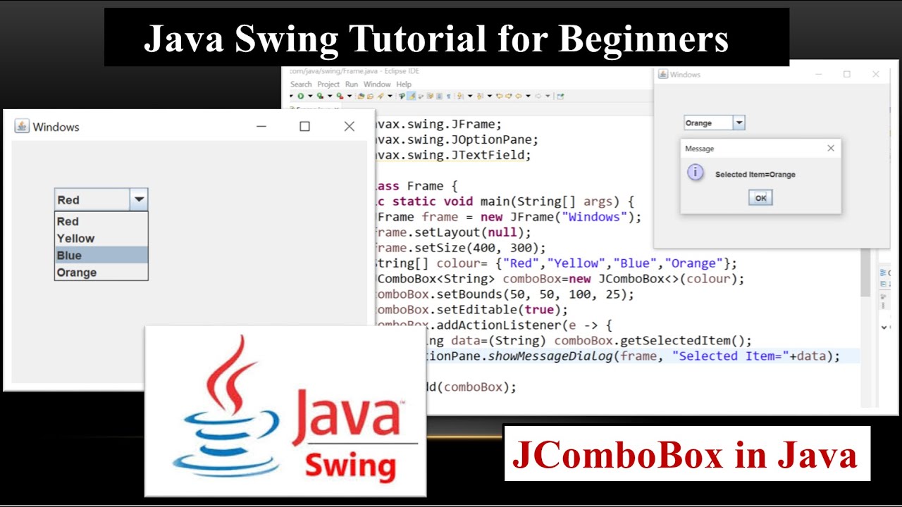 Java Swing Tutorial | How to Use JComboBox - YouTube