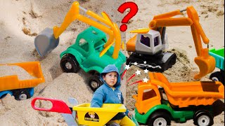 Çocuklar İş Başında L Oyuncak Kepçe, Ekskavatör, Kamyon Ve Kum Oyuncakları Ile Çocuk Oyunları