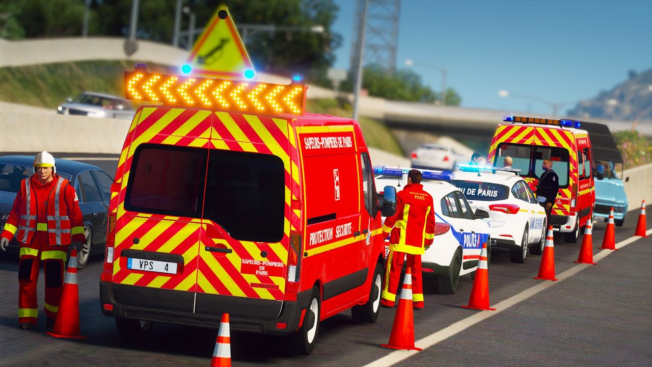 [GTA 5] GROS ACCIDENT SUR L'AUTOROUTE | POMPIERS DE PARIS #31