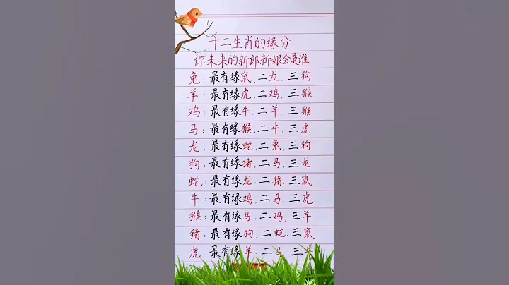 十二生肖你未來的新郎新娘是誰？ #生肖運程 #手寫 #老人言 - 天天要聞