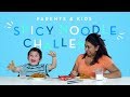 Parents & Kids Try the Spicy Noodle Challenge | Kids Try | HiHo Kids