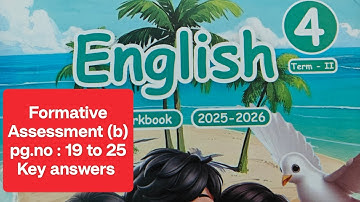 4th std Term-2 English workbook Formative Assessment (b) pg.no : 19 to 25 key answers...2025-26 