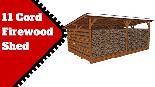 How to Build a 11 Cord Firewood Shed  - 12x20 Shed Plans