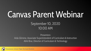 Canvas Parent Webinar