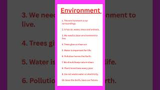 10 Lines Essay On Environment in English/Essay On Environment in English/Environment Essay 10 Lines