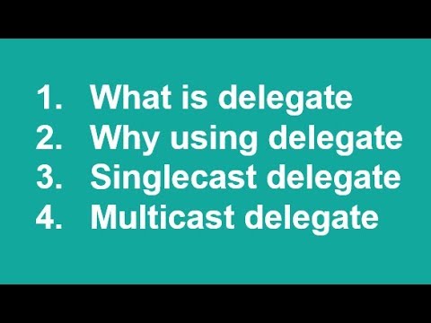 C# Urdu/Hindi delegate use singlecast multicast example Lecture17 - YouTube