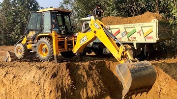 Soil Loading Video,  Backhoe Loader Loading Soil Dump