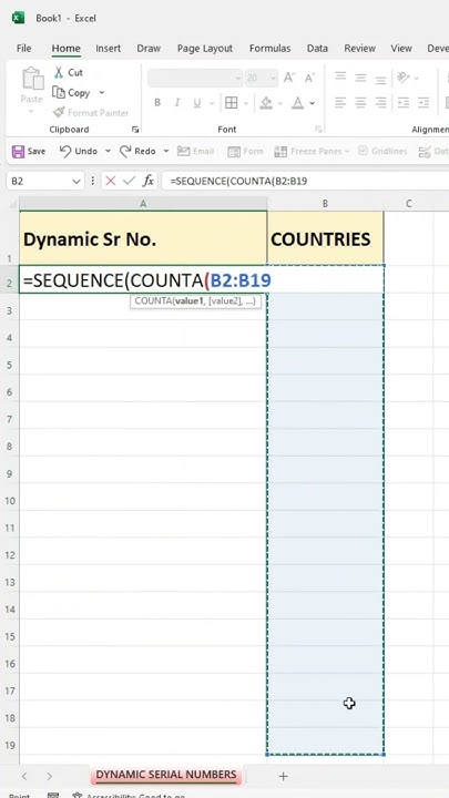 Create Dynamic Serial Numbers in Excel 💻⚡ | #excel #exceltips # ...