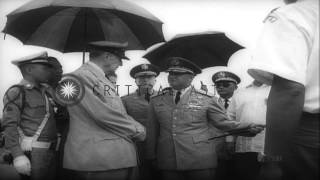 Douglas MacArthur arrives on 10th Anniversary of Independence and Filipinos welco...HD Stock Footage