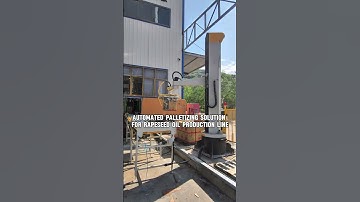 Automated palletizing solution for rapeseed oil production line. #robotics #automation #machine
