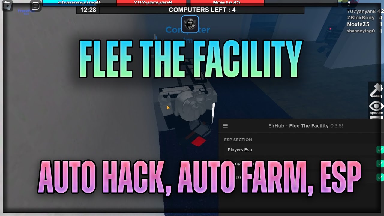 CELL/PC] ROBLOX Flee The Facility SCRIPT, Auto hack + ESP PC E MAIS!, Real-Time  Video View Count