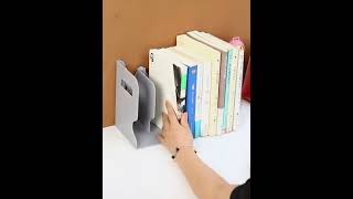 Retractable Bookends For Shelves Book Support Stand  With Pen Holder