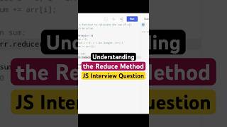 #17 JavaScript Interview Question | Understanding the Reduce Method #Shorts #JavaScript