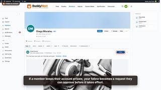 Follow and Connect with Members in BuddyNext