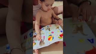 baby's first abc book teach by her grandfather 🥰🥰🥰