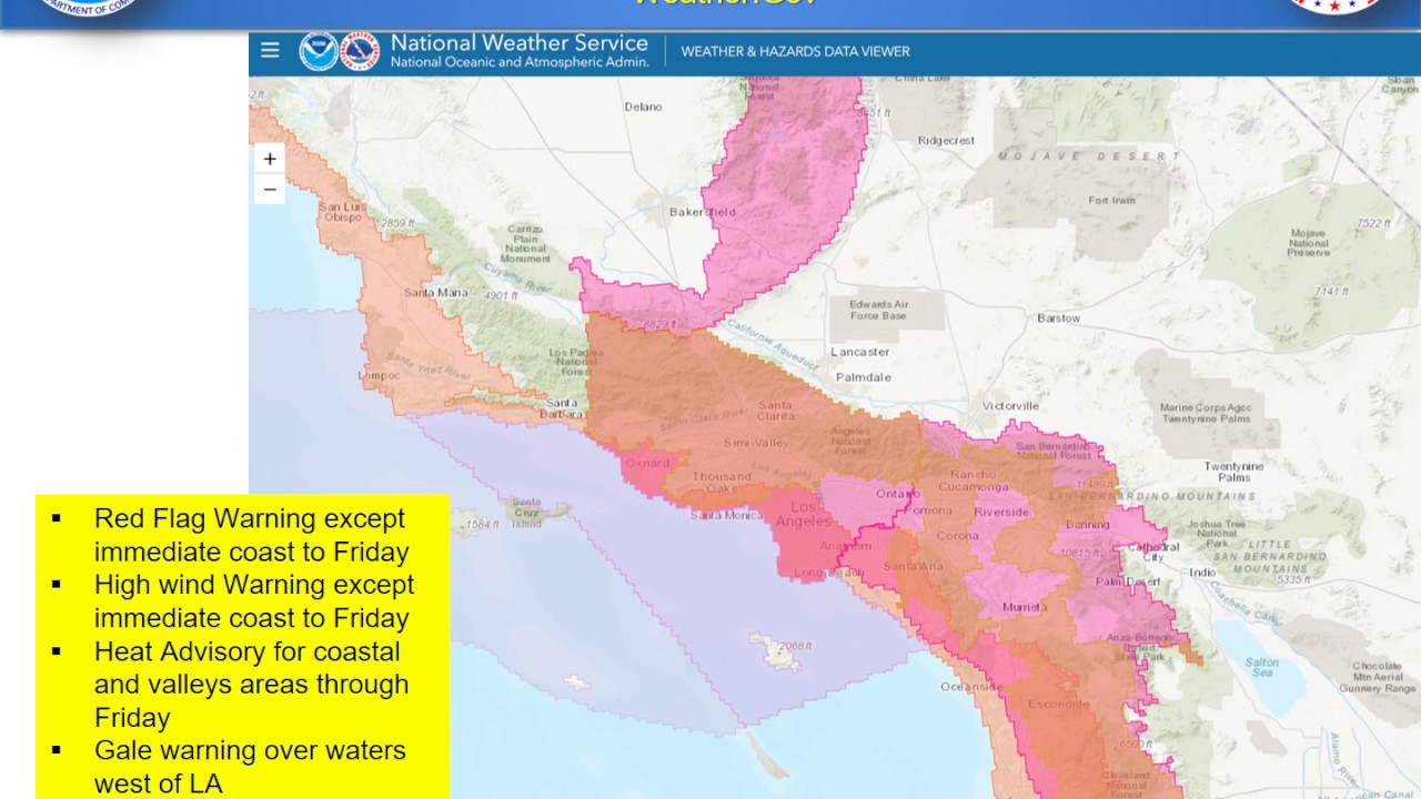 Santa Ana wind October 24-28 - NWS San Diego - YouTube