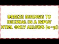 breeze binding to decimal in a input html only allows [0-9] (4 Solutions!!)