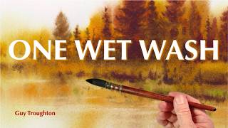Paint a Soft Autumn Landscape in One Wet Wash screenshot 4