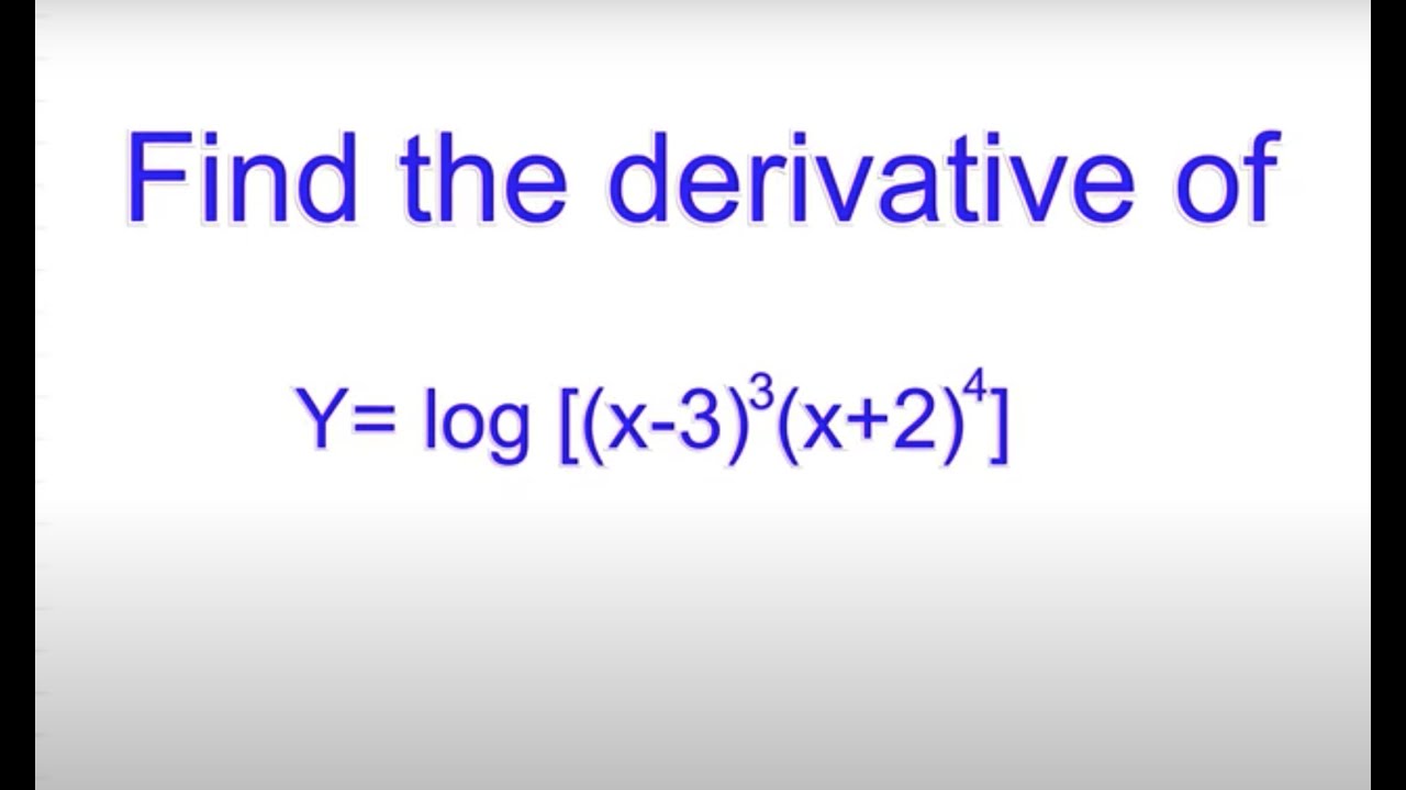 Solved Problem on Derivative of a Logarithmic Function