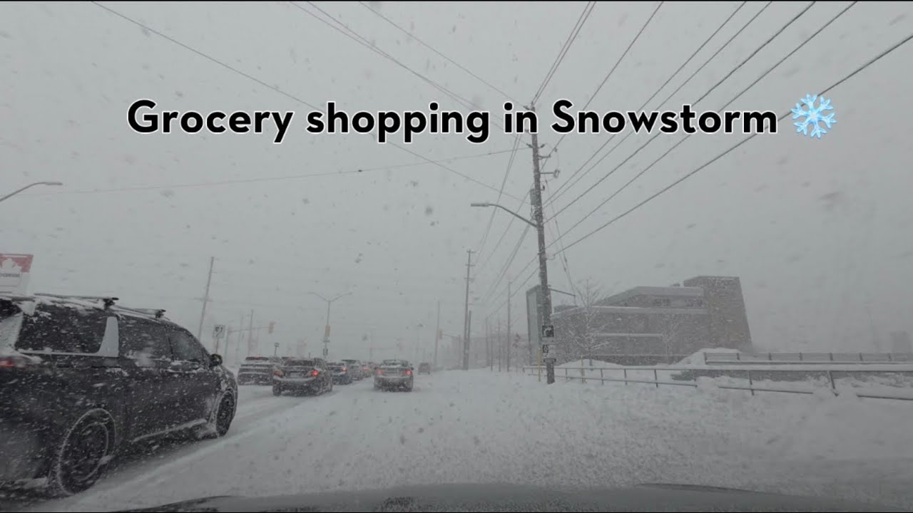 Blizzard Grocery Run: Surviving Canada’s Snowstorm Chaos ❄️ | Cinematic 4K Original Sounds