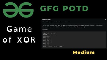 Game of XOR | GFG POTD | C++
