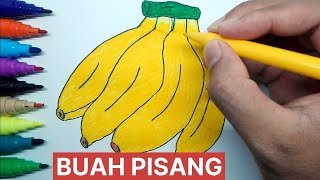 Menggambar Dan Mewarnai Buah Pisang Warna Kuning
