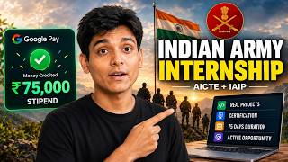 Indian Army Internship 2026 🔥 ₹75,000 Stipend + 15 AICTE Credits | Eligibility & How to Apply