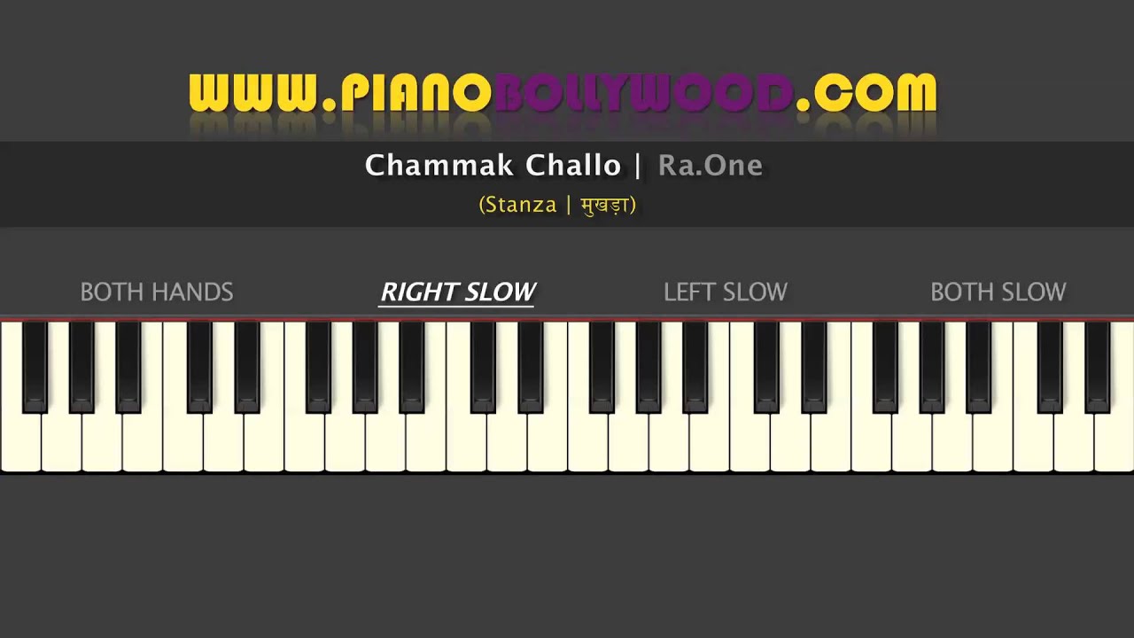 Chammak Challo - Easy PIANO TUTORIAL - Stanza [Right Hand] - YouTube