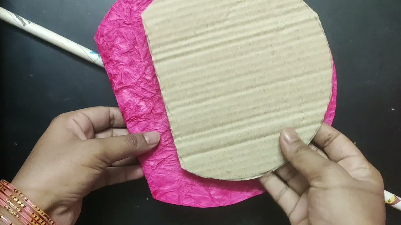 Traditional hand fan makings diy/cardboard hand fan making crafts/New Ways/handicrafts/art/hand fan/