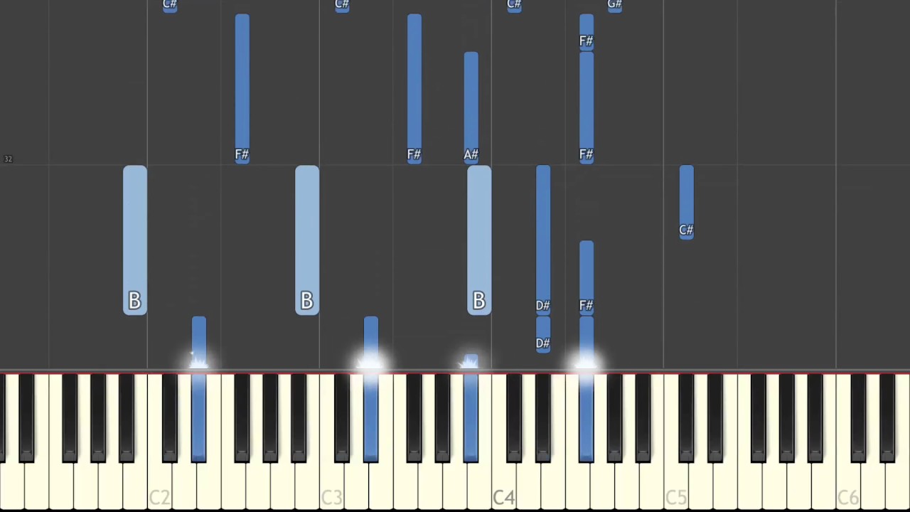 Learn Ed Sheeran Supermarket Flowers piano part (Synthesia piano