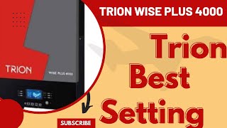 Trion wise plus 4000 Best setting 01 | How to install solar system | Hybrid inverter | Inverter 2024