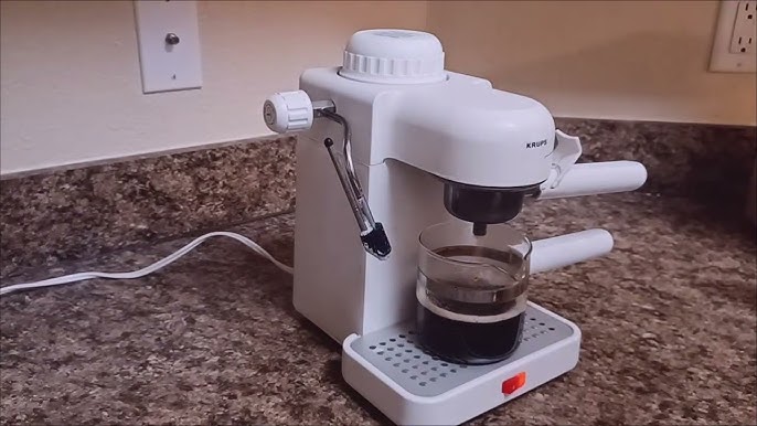  KRUPS XP1020 Steam Espresso Machine with Glass Carafe, 4-Cup,  Black: Home & Kitchen