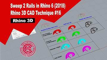Rhino 3D CAD Technique #16: Sweep 2 Rails in Rhino 6 (2018)