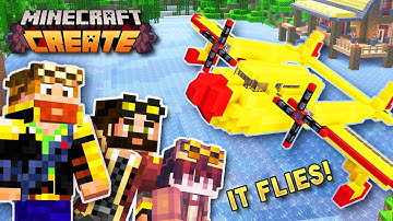 I built a WORKING PLANE in Minecraft Create Mod!