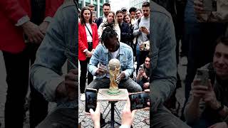 fifa world cup live trophy making in Street 😲🔥#fifa #worldcup #trend #soccer #yt #shorts #love #live