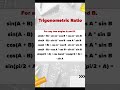 #trigonometry ratio formulas #IIT  Jee Aspirants