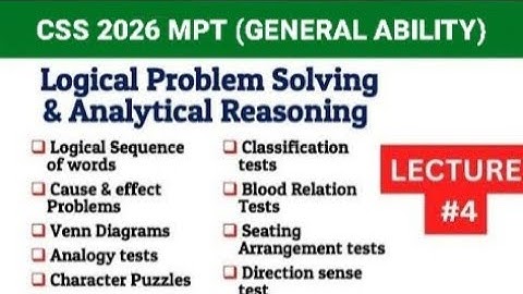 Logical Problem Solving and Analytical Abilities | CSS 2026 MPT Maths Portion | CSS 2026