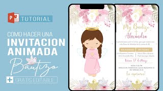 How to make an ANIMATED INVITATION or VIDEO INVITATION for BAPTISM in powerpoint (FREE EDITABLE)