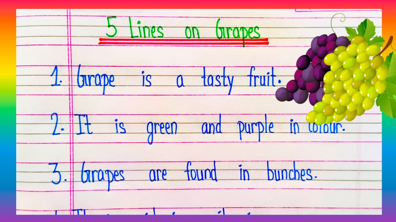 5 lines essay on Grapes 🍇 in English|| How to write essay on Grapes in 5 lines for school