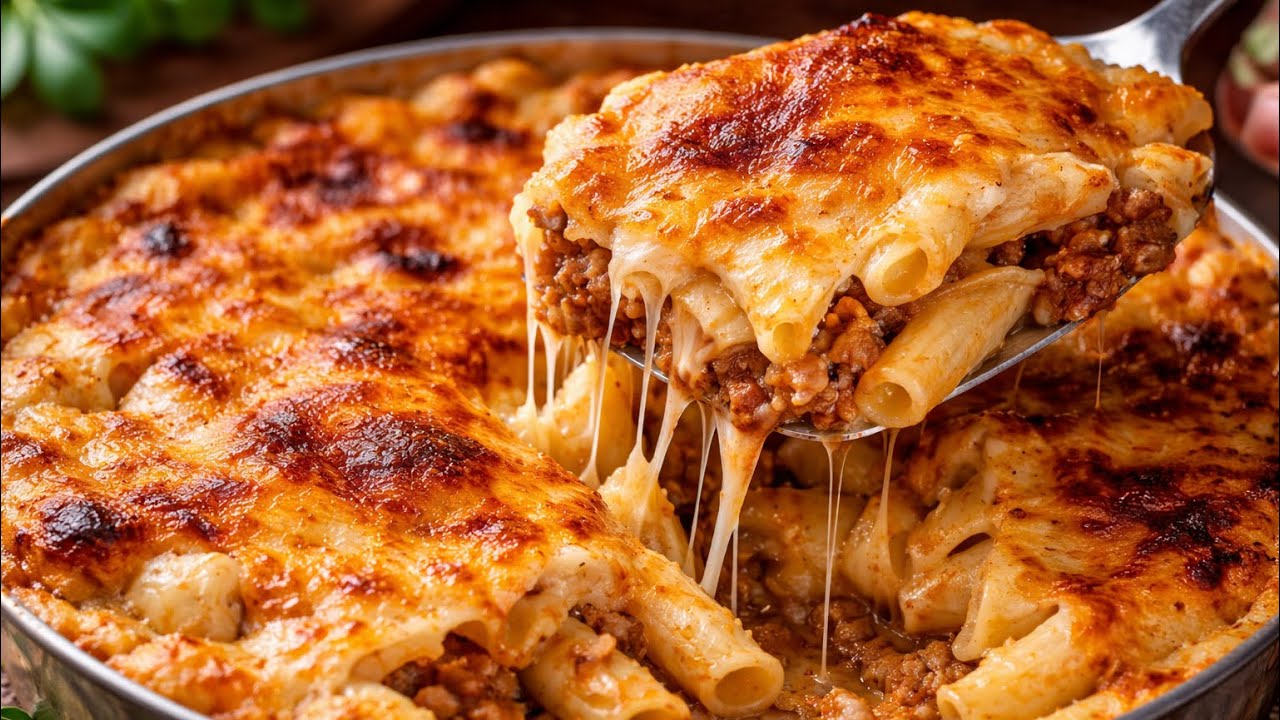 مكرونه بالبشاميل نباتى ‼️بدون لحوم او حليب او فول صويا ⁉️بحشوة جديده رهيبة😋