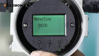 Vortex flow meter diameter, K factor and measure range setting