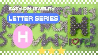 Easy DIY Jewelry: Beaded Letter and Number H / Beaded Alphabet H /Beaded Letter Series H