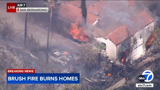 San Bernardino brush fire burns homes, triggers evacuations